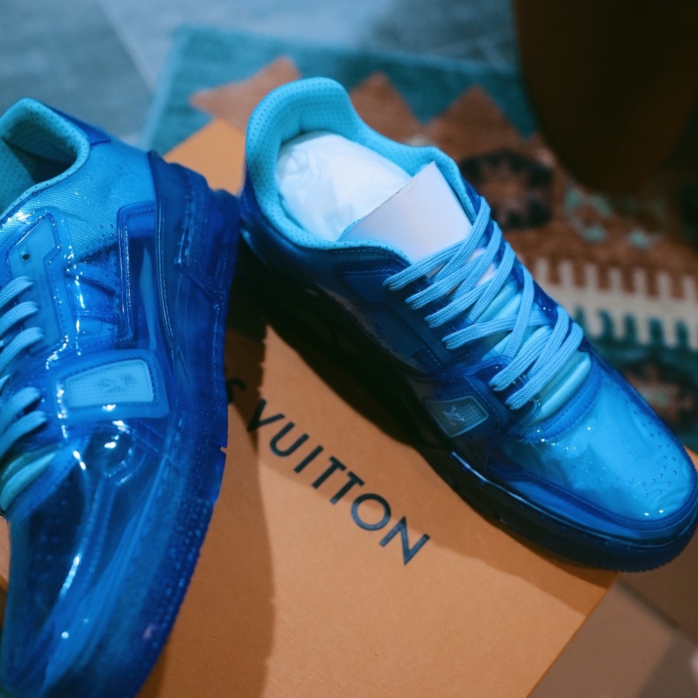 Louis Vuitton Transparent Blue Sneakers  BRAND NEW .(READ DESCRIPTION)